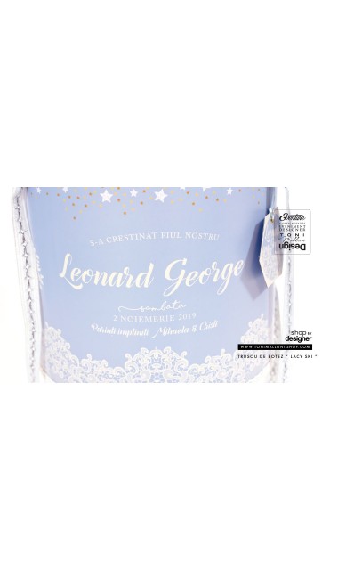 Trusou botez baieti personalizat prin brodare cu numele bebelusului, Lacy Ski 9